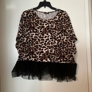 2/$15 Shein PLUS SIZE Cheetah Blouse